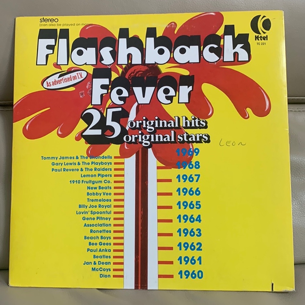 K-Tel Presents Flashback Fever 25 original hits 1975 Vinyl Record